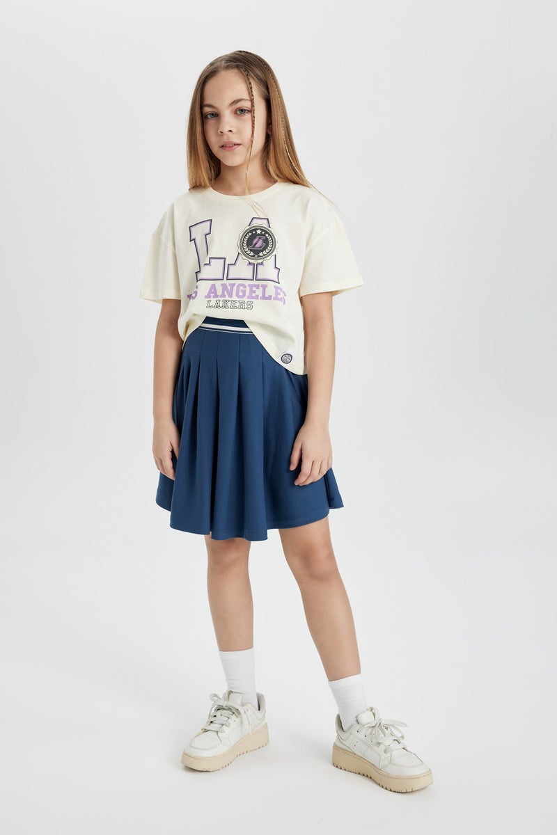 DeFacto Beige Girl Girl NBA Los Angeles Lakers Crew Neck T-Shirt Casual - Image 5